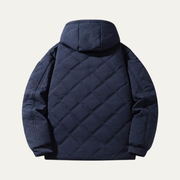 Mens Quilted Jacket with Fleece Lining Warm Winter