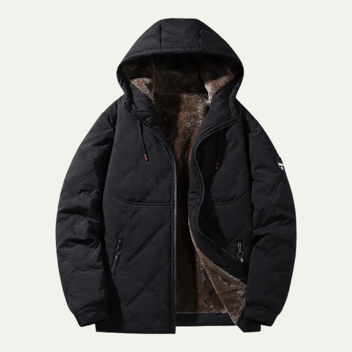 Mens Quilted Jacket with Fleece Lining Winter Fit - BritishMode