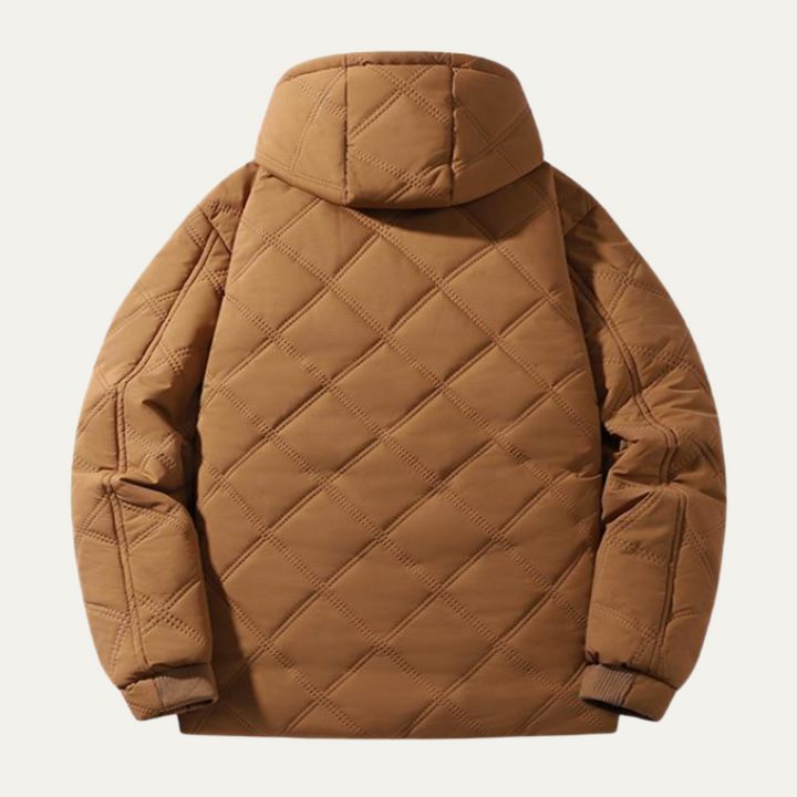Mens Quilted Jacket with Fleece Lining Winter Fit