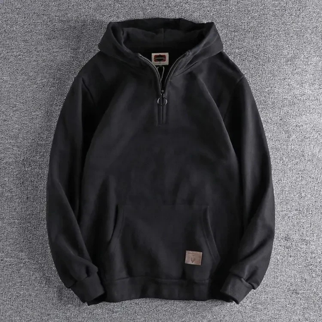 Mens Fleece Hoodie with Pouch Pocket Relaxed Fit - BritishMode