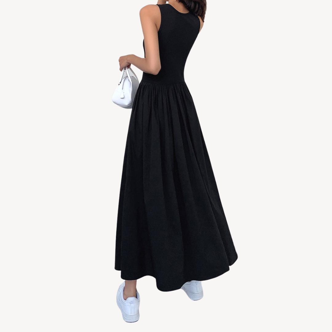 Womens Sleeveless Maxi Dress A-Line Fit