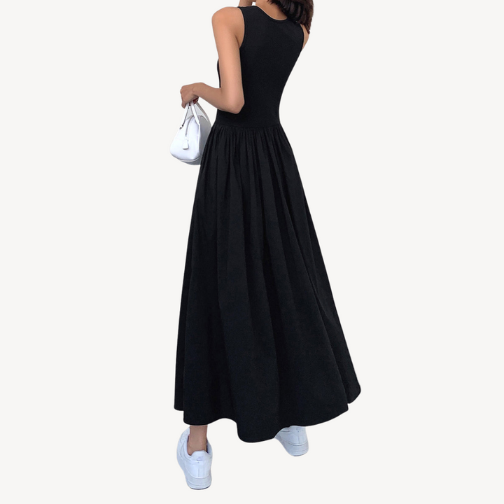 Womens Sleeveless Maxi Dress A-Line Fit