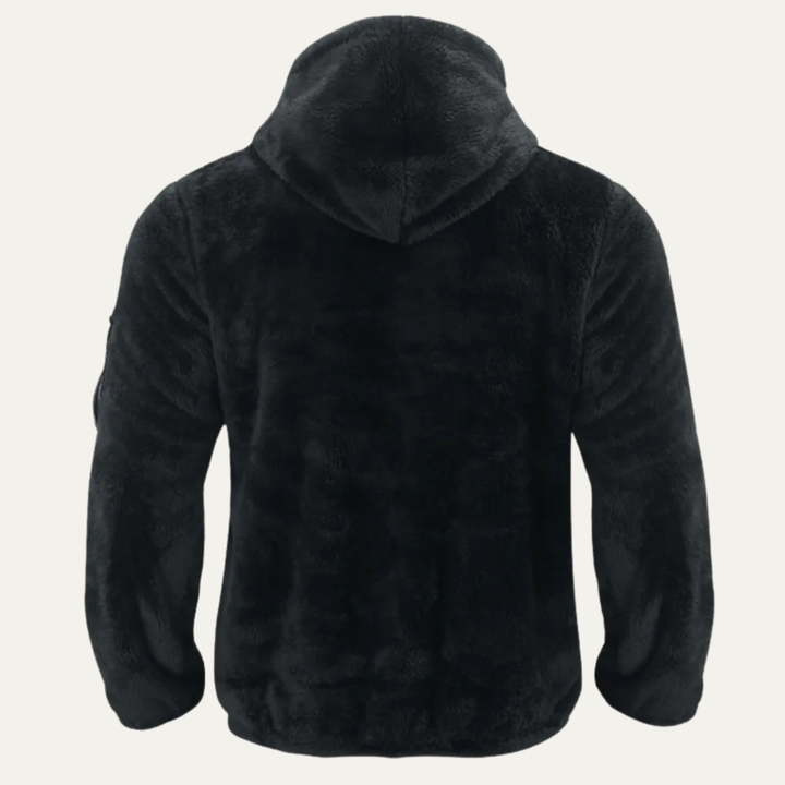 Mens Jacket Soft Plush Double-Sided Fleece Warm Fit