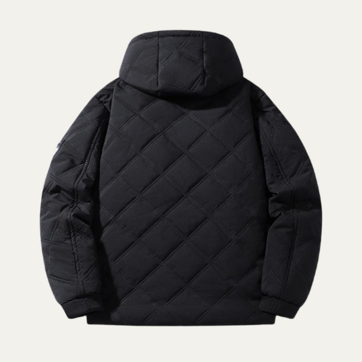 Mens Quilted Jacket with Fleece Lining Winter Fit