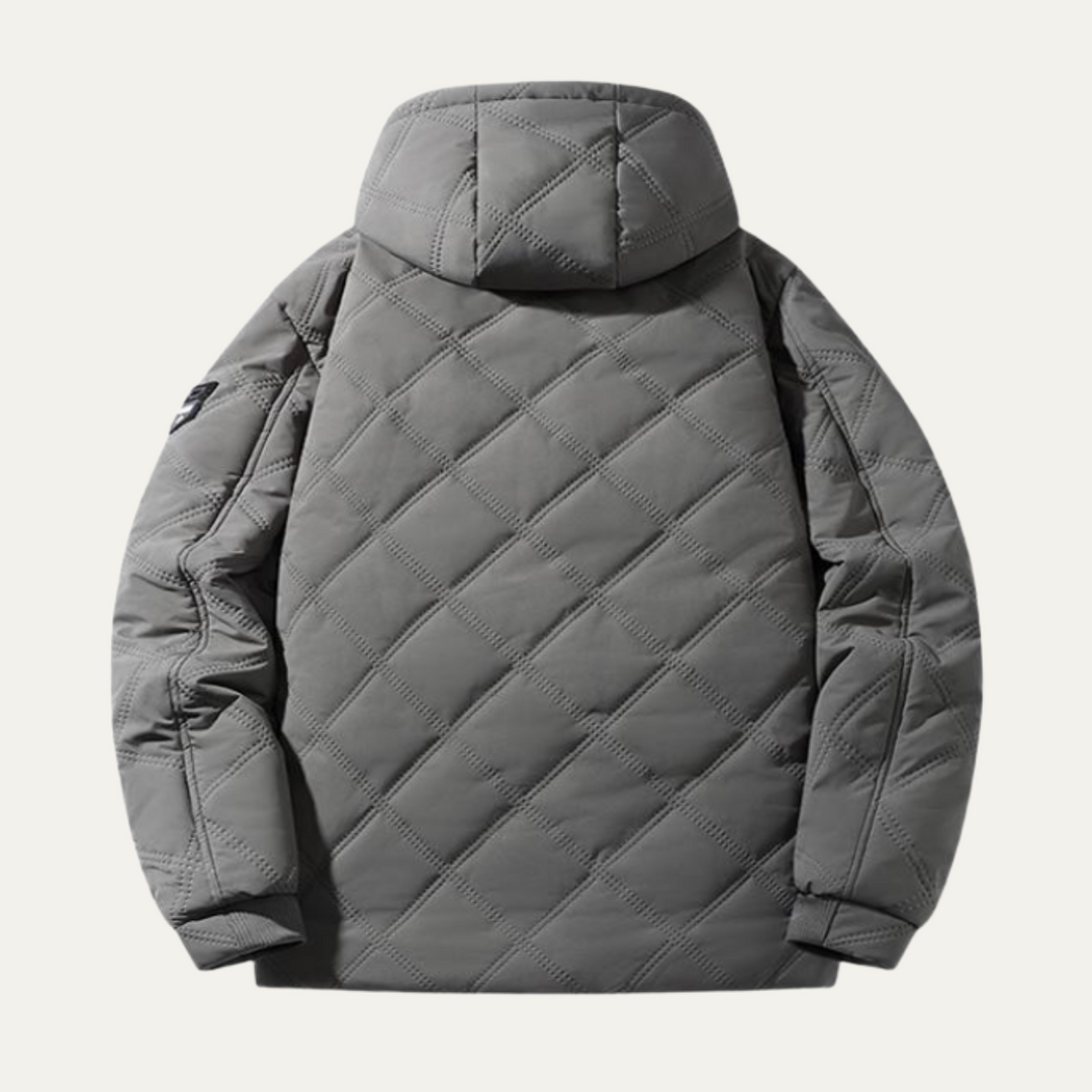 Mens Quilted Jacket with Fleece Lining Winter Fit