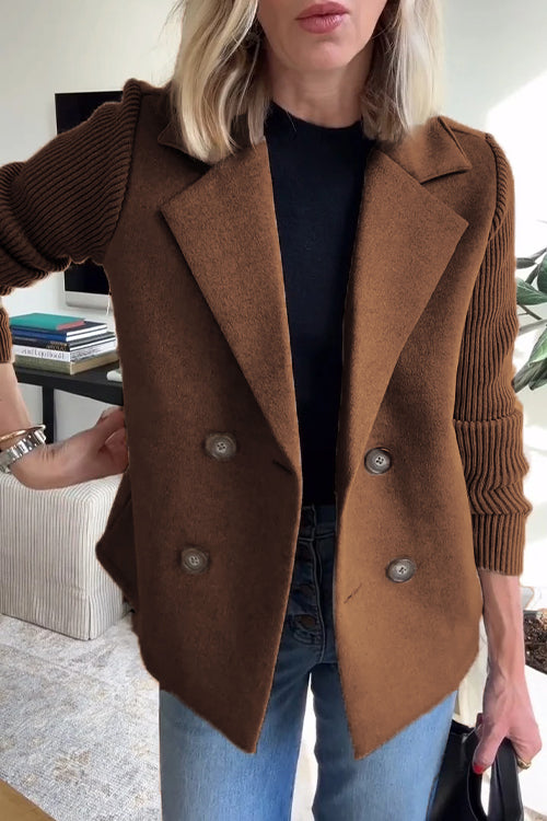 Womens Double-Breasted Jacket Relaxed Fit