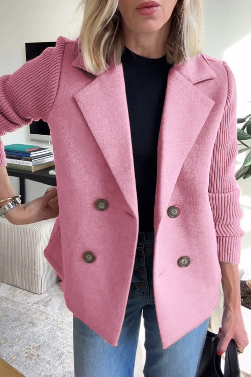 Womens Double-Breasted Jacket Relaxed Fit