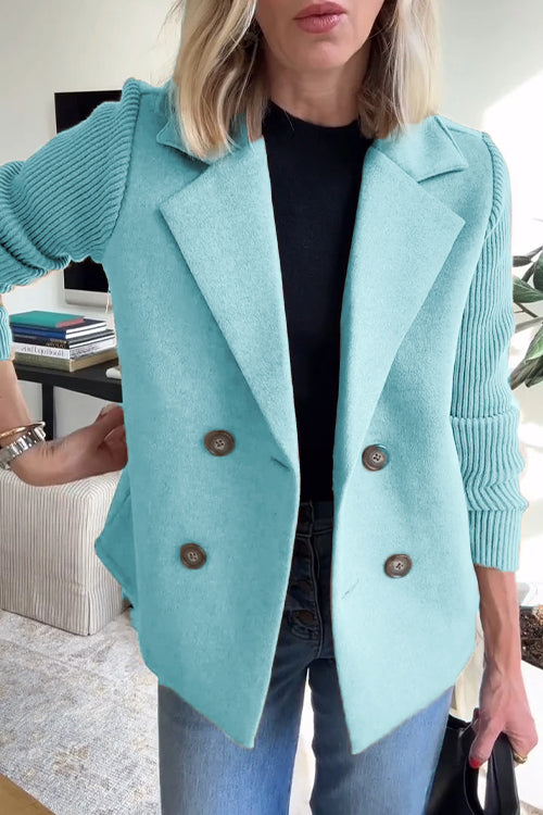 Womens Double-Breasted Jacket Relaxed Fit