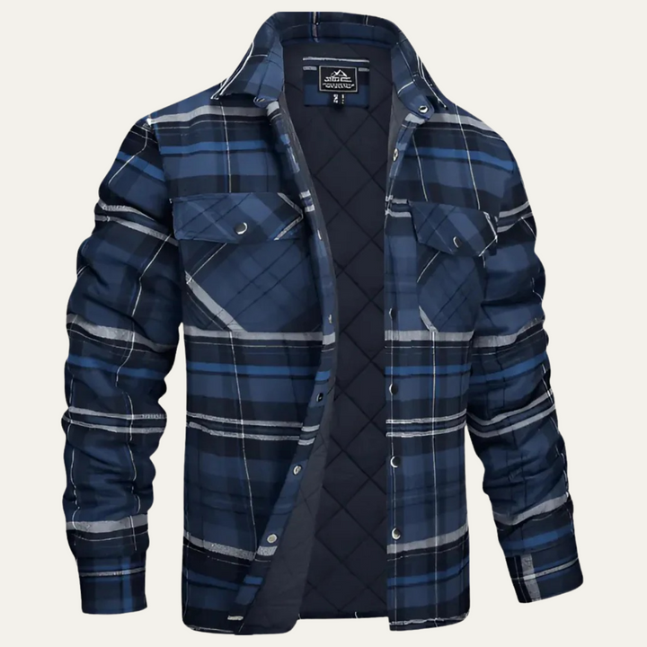 Mens Flannel Jacket Check Plaid Relaxed Fit