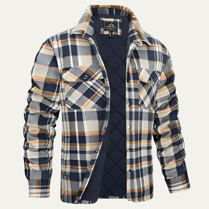 Mens Flannel Jacket Check Plaid Relaxed Fit