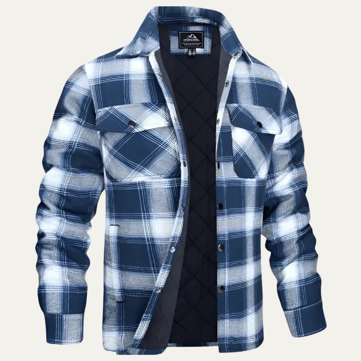 Mens Flannel Jacket Check Plaid Relaxed Fit