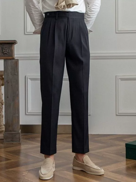Mens Dress Trousers Lightweight Slim Fit - BritishMode