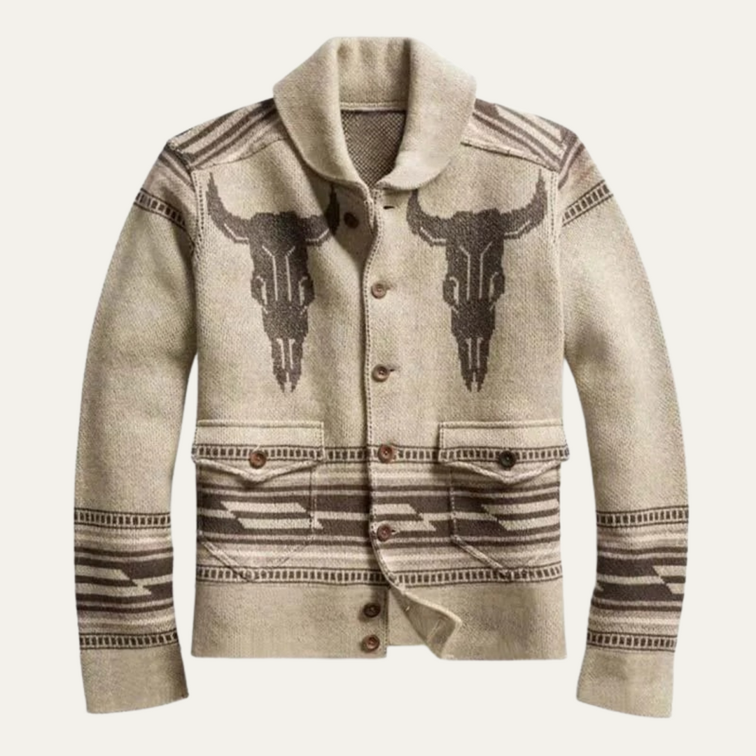 Mens Shawl Collar Cardigan Knit Wool Blend - BritishMode