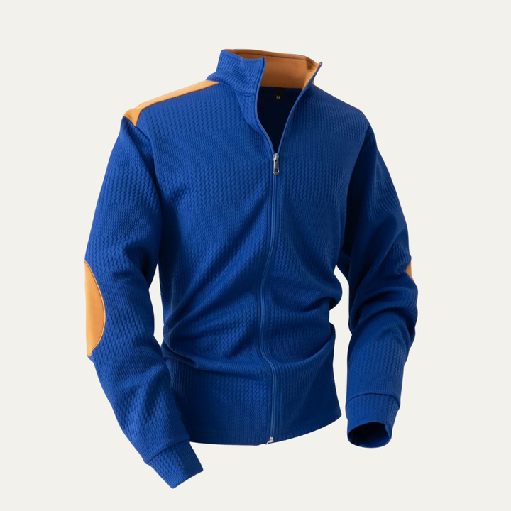 Mens Knit Jacket Lightweight Zip-Up Stand Collar