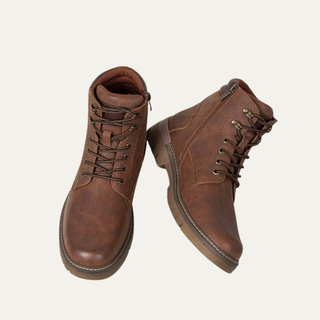 Mens Combat Boots Lace-Up Military Style Lug Sole