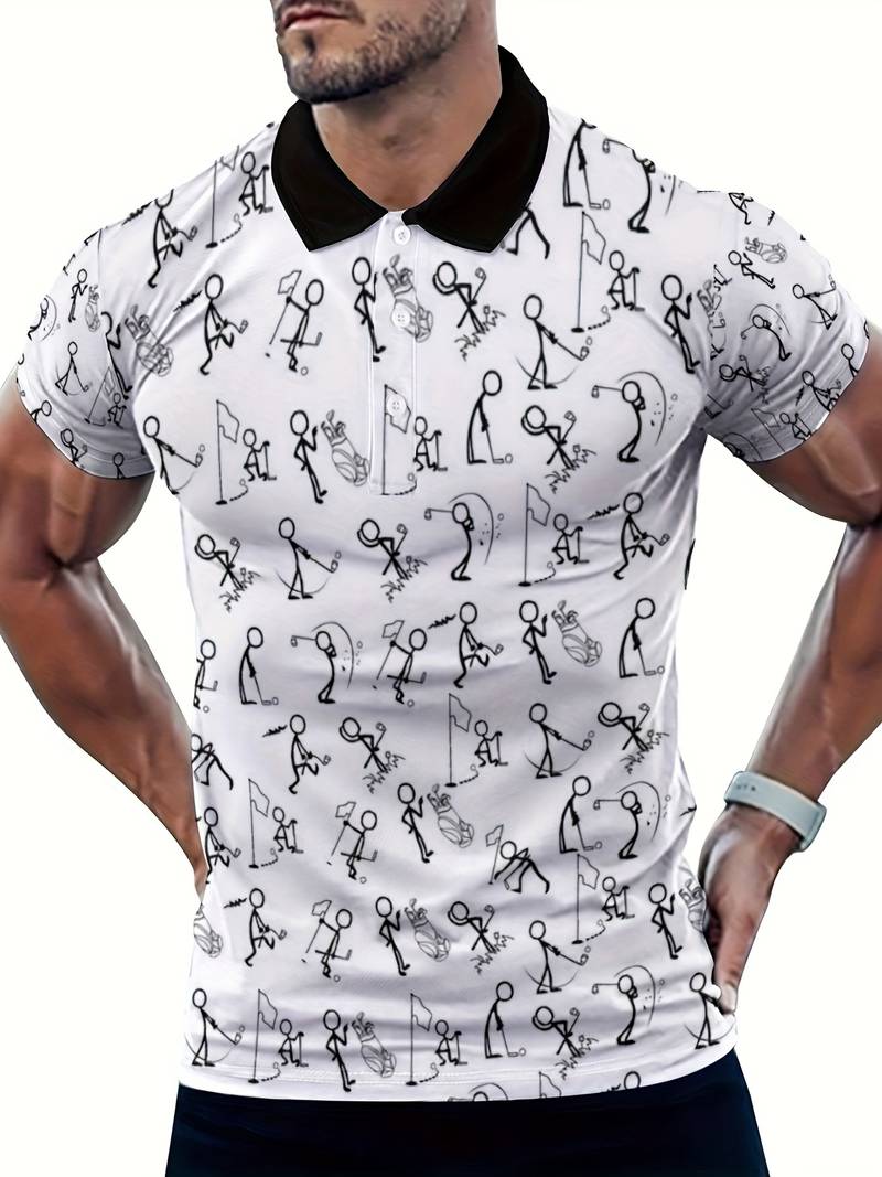 Mens T-Shirt with Stick Figure Graphic Regular Fit - BritishMode