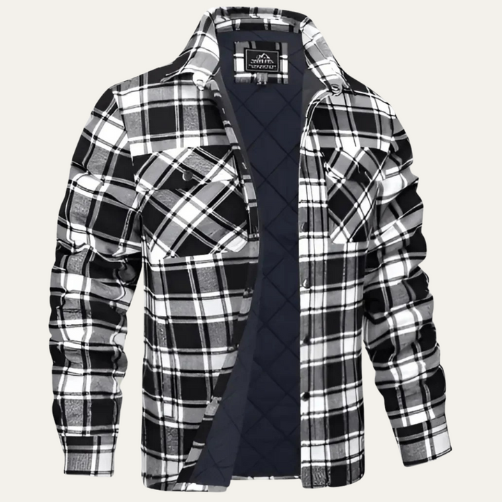 Mens Flannel Jacket Check Plaid Relaxed Fit - BritishMode