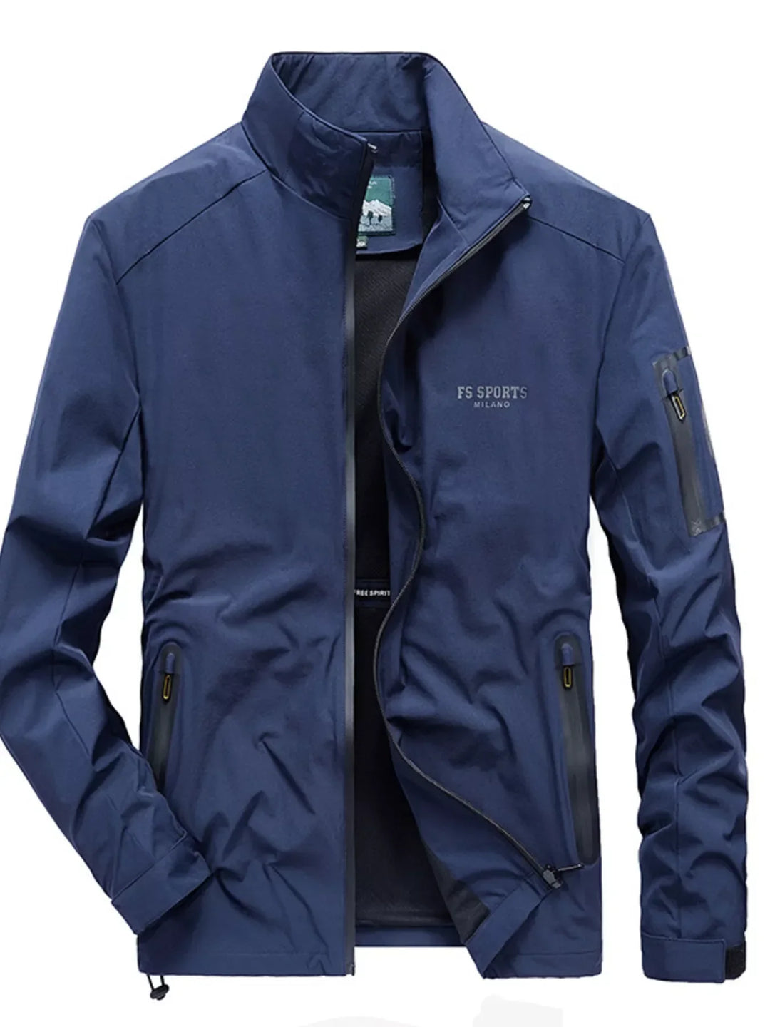Mens Slim Fit Water Resistant Zip Jacket