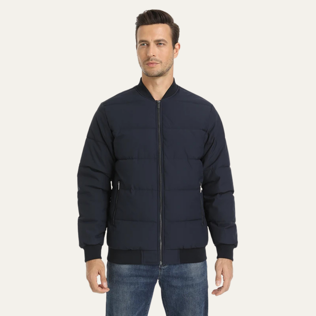 Mens Quilted Puffer Jacket Insulated Winter Warm