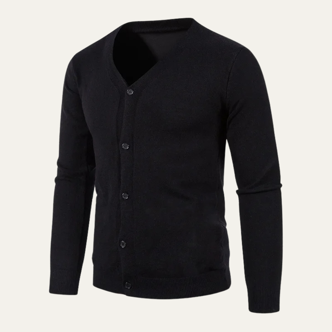 Mens Lightweight V-Neck Cardigan Button Front