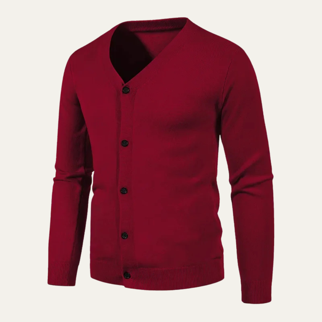Mens Lightweight V-Neck Cardigan Button Front