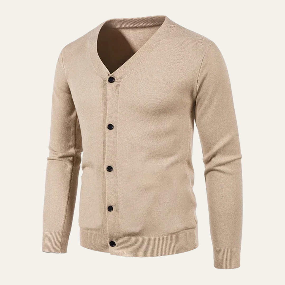 Mens Lightweight V-Neck Cardigan Button Front