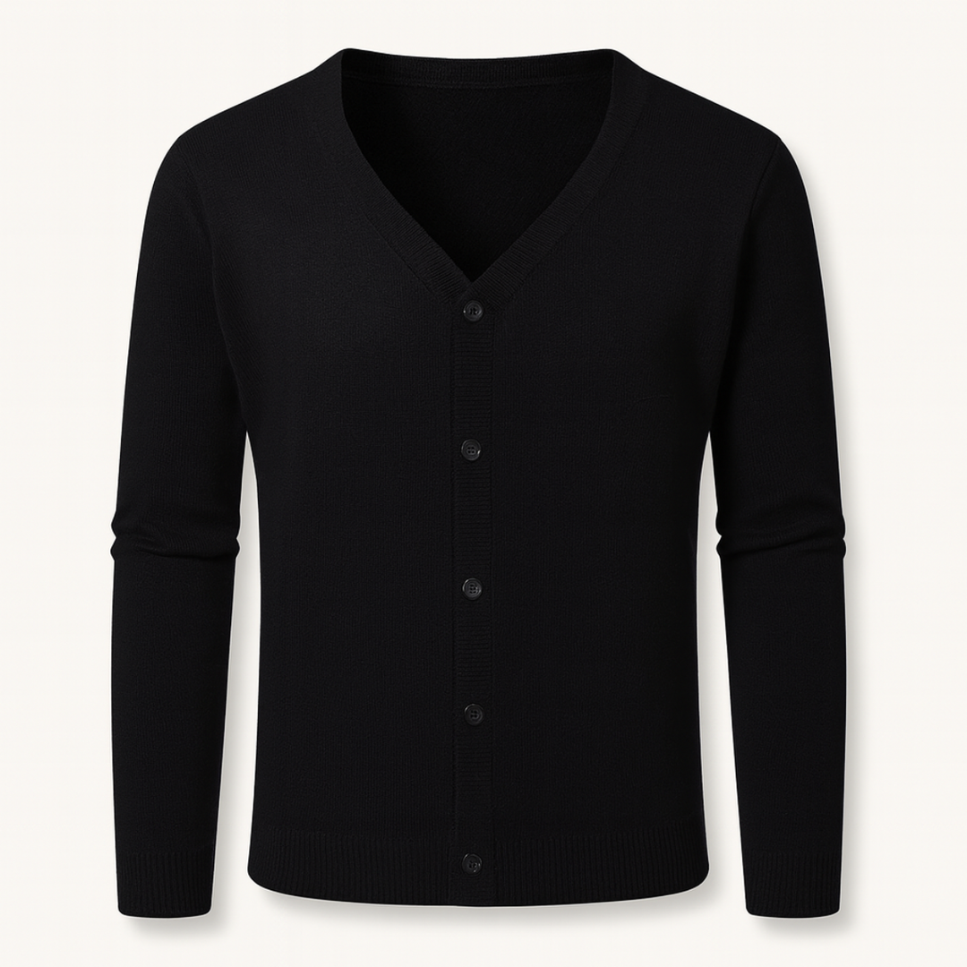 Mens Lightweight V-Neck Cardigan Button Front - BritishMode