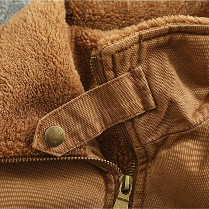 Mens Cotton Bomber Jacket Fleece Lined Winter