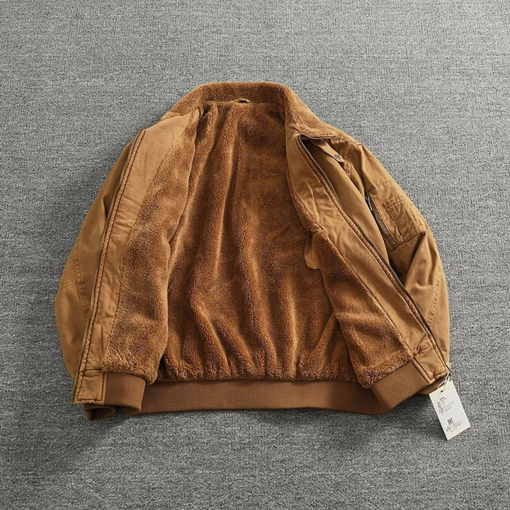 Mens Cotton Bomber Jacket Fleece Lined Winter