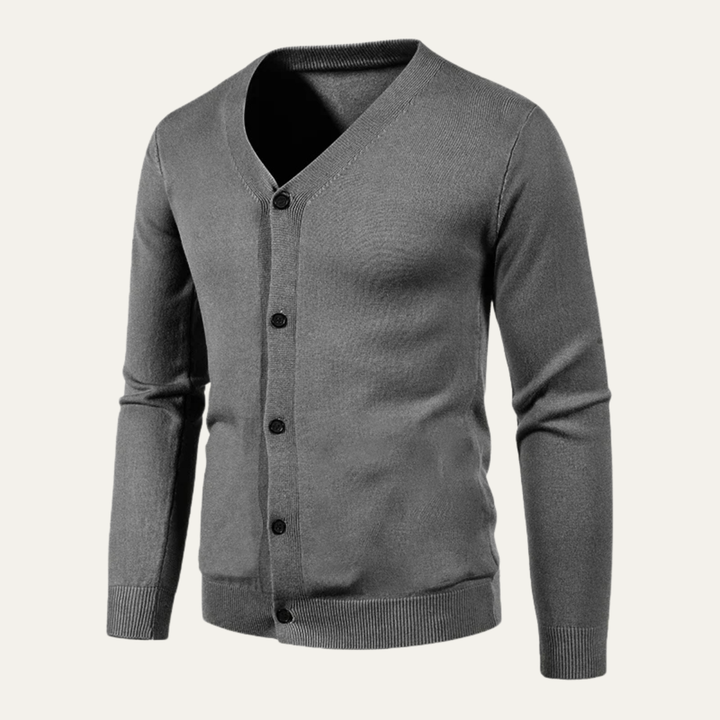 Mens Lightweight V-Neck Cardigan Button Front