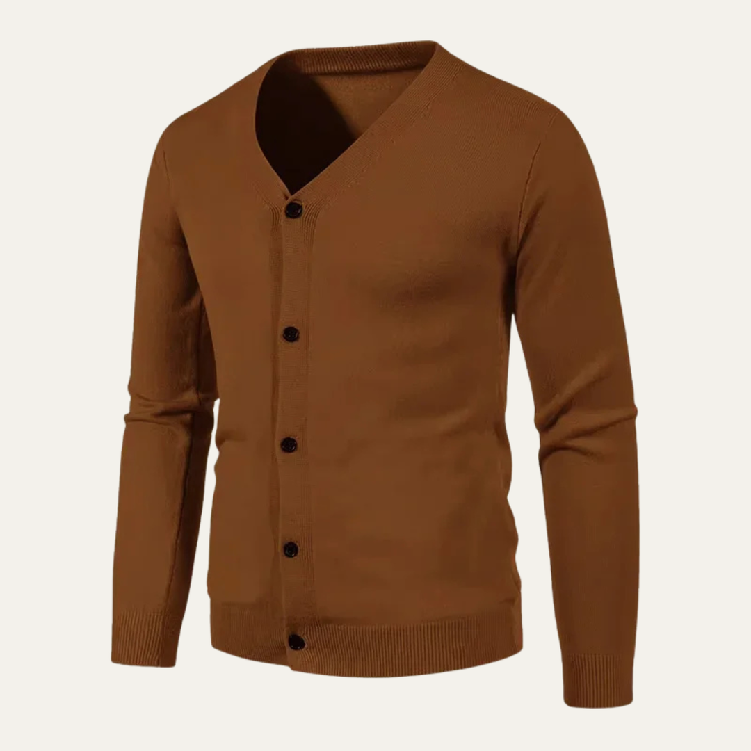 Mens Lightweight V-Neck Cardigan Button Front