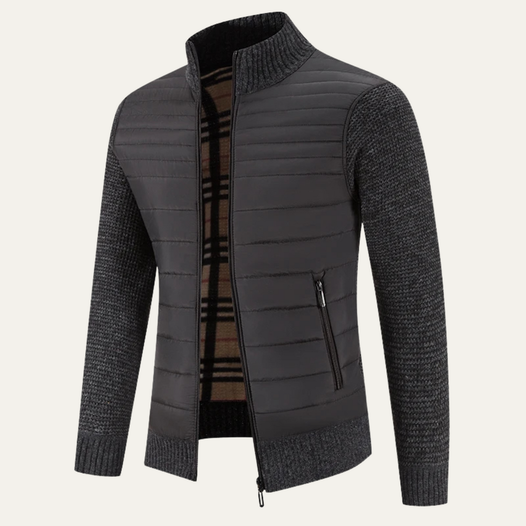 Mens Knit Fleece Jacket Warm Winter Fit