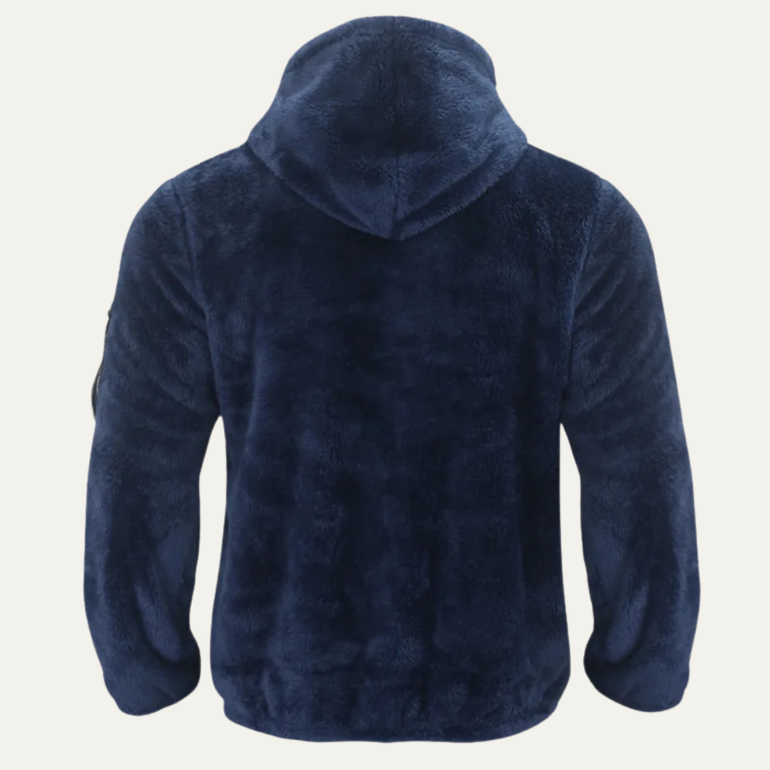 Mens Jacket Soft Plush Double-Sided Fleece Warm Fit