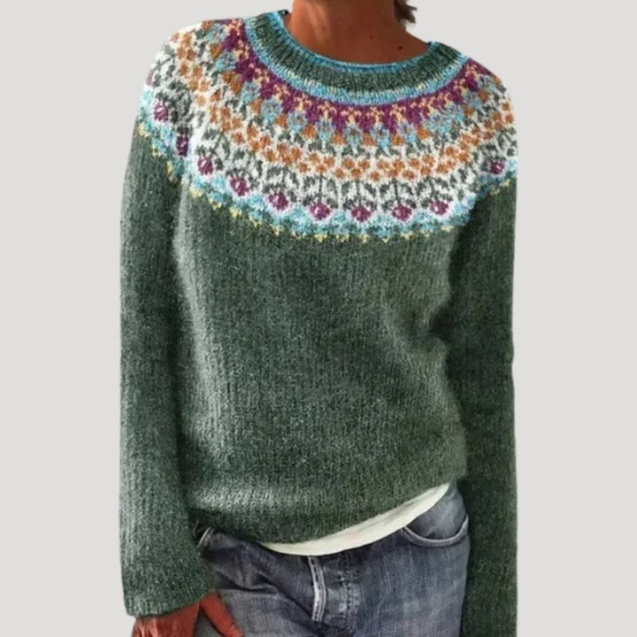 Womens Crew Neck Wool Blend Sweater Warm Fit - BritishMode