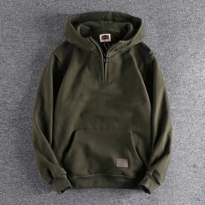 Mens Fleece Hoodie with Pouch Pocket Relaxed Fit