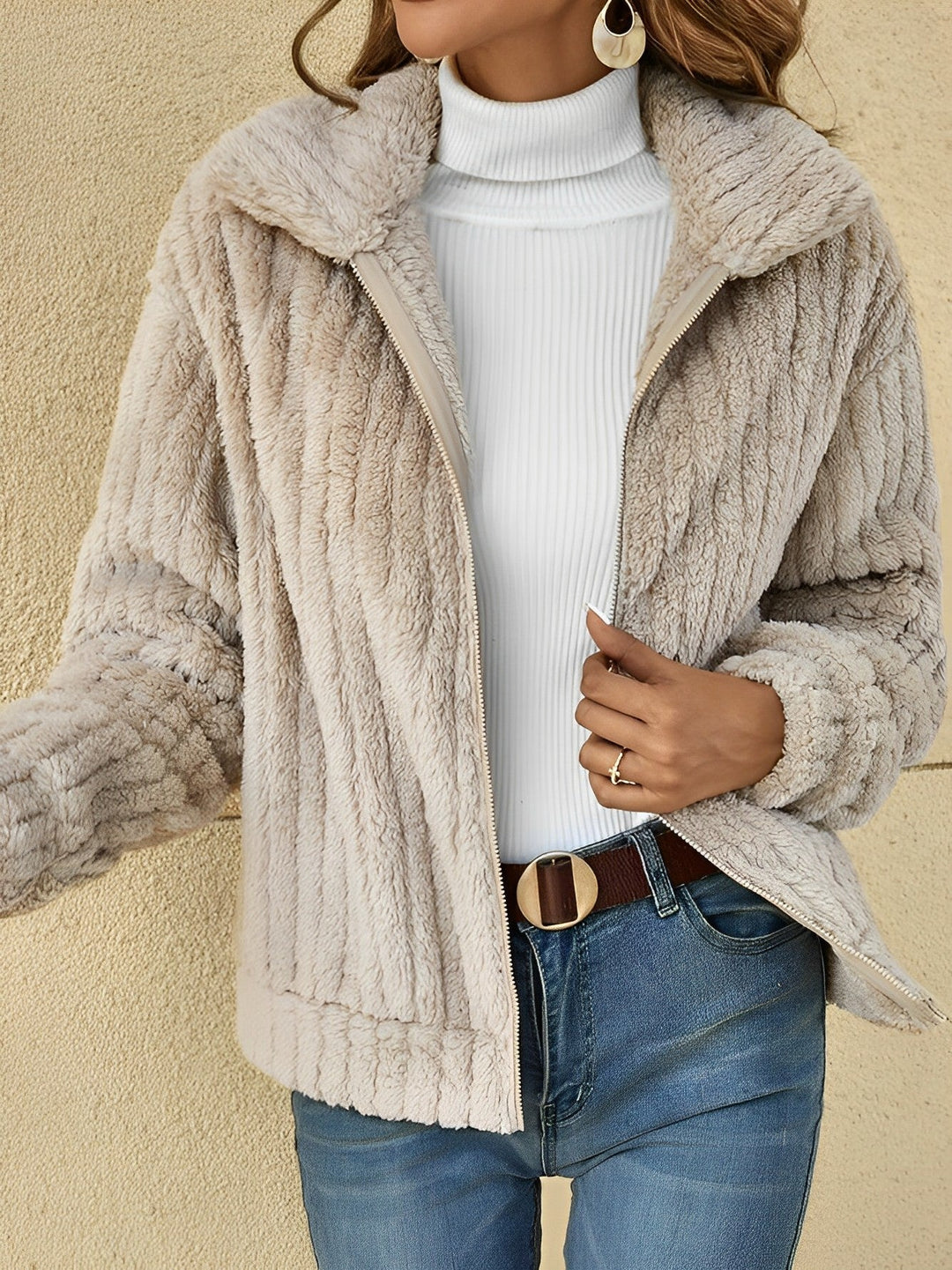 Womens Teddy Jacket Plush Warm Fit - BritishMode