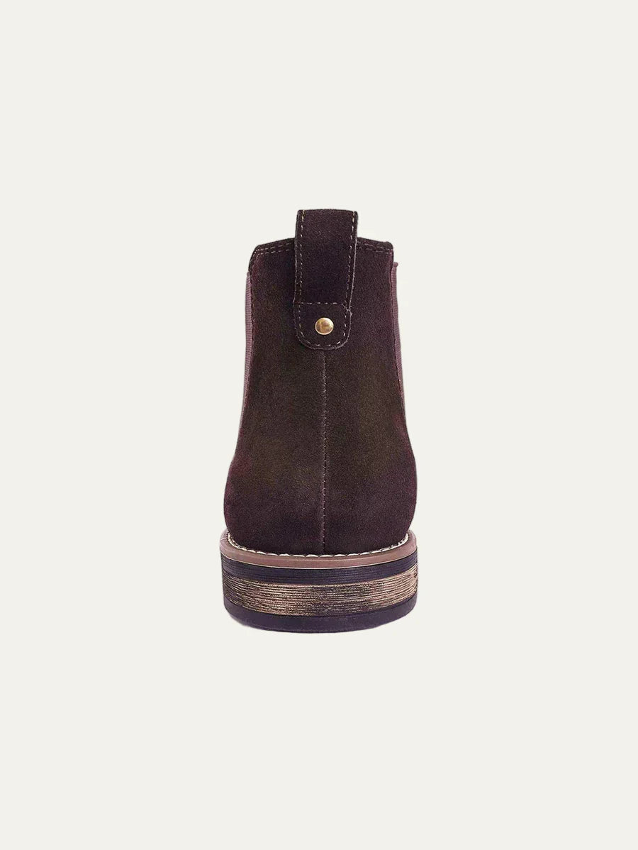 Mens Chelsea Boots Leather Rugged Thick Sole
