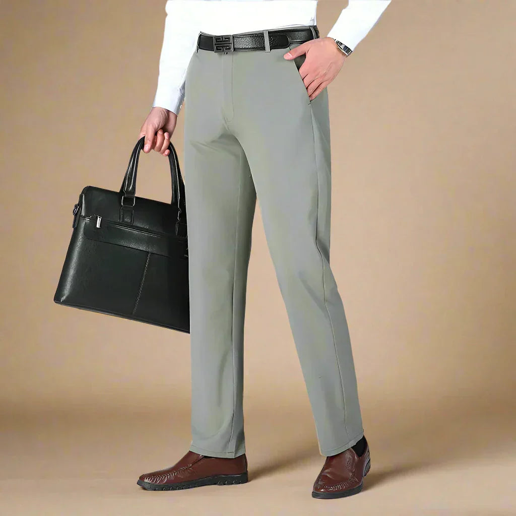 Mens Casual Trousers Non-Iron Stretch Regular Fit
