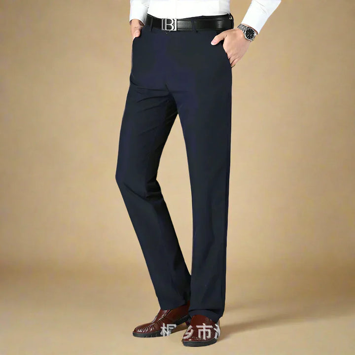 Mens Casual Trousers Non-Iron Stretch Regular Fit