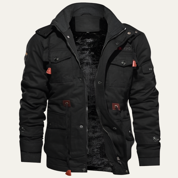 Mens Cotton Jacket with Fleece Fur Lining - BritishMode