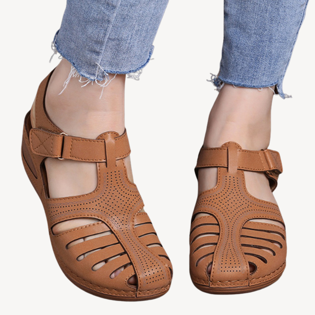 Womens Orthopedic Sandals Leather Comfortable Fit