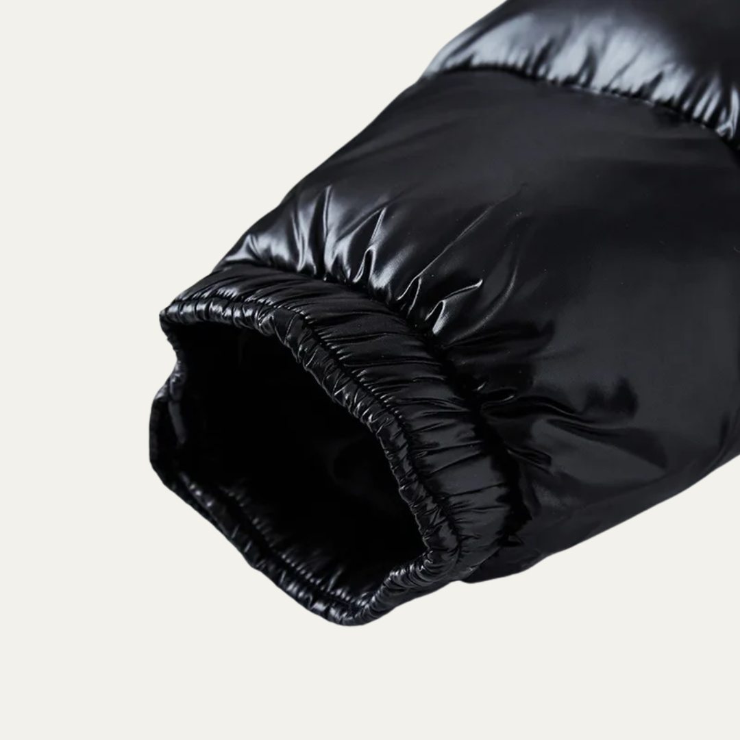 Mens Quilted Jacket Mid-Length Faux Fur Collar