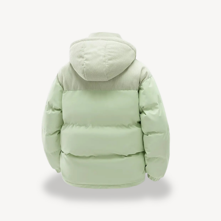 Mens Puffer Jacket Corduroy Hooded Casual Fit