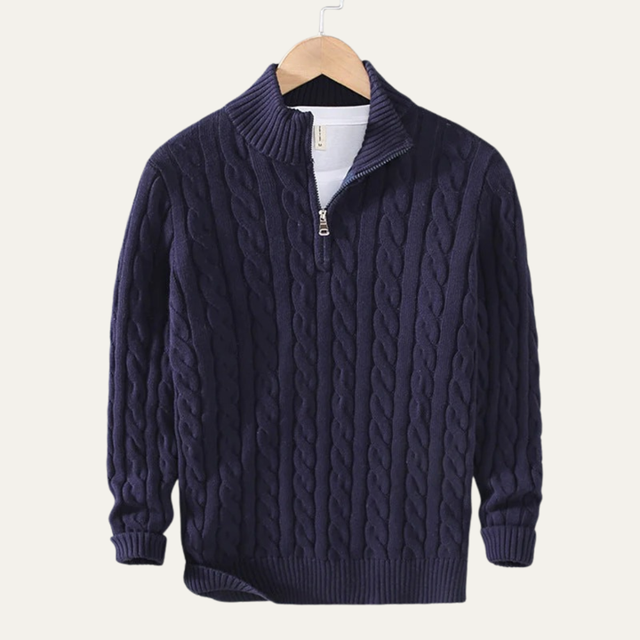 Mens Sweater Heavy Cable Knit Design