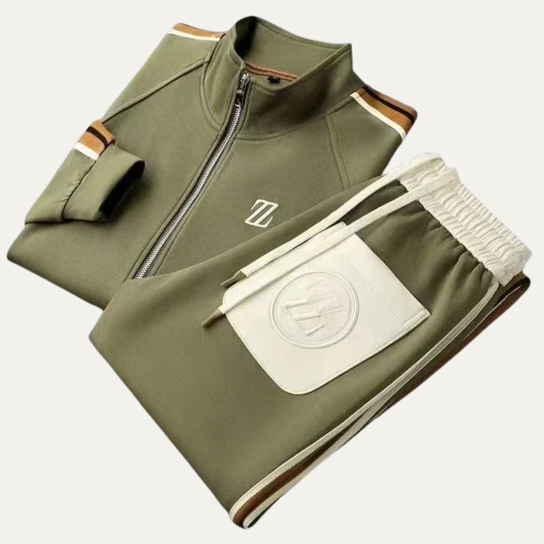 Mens Tracksuit Set Polyester Comfortable Fit