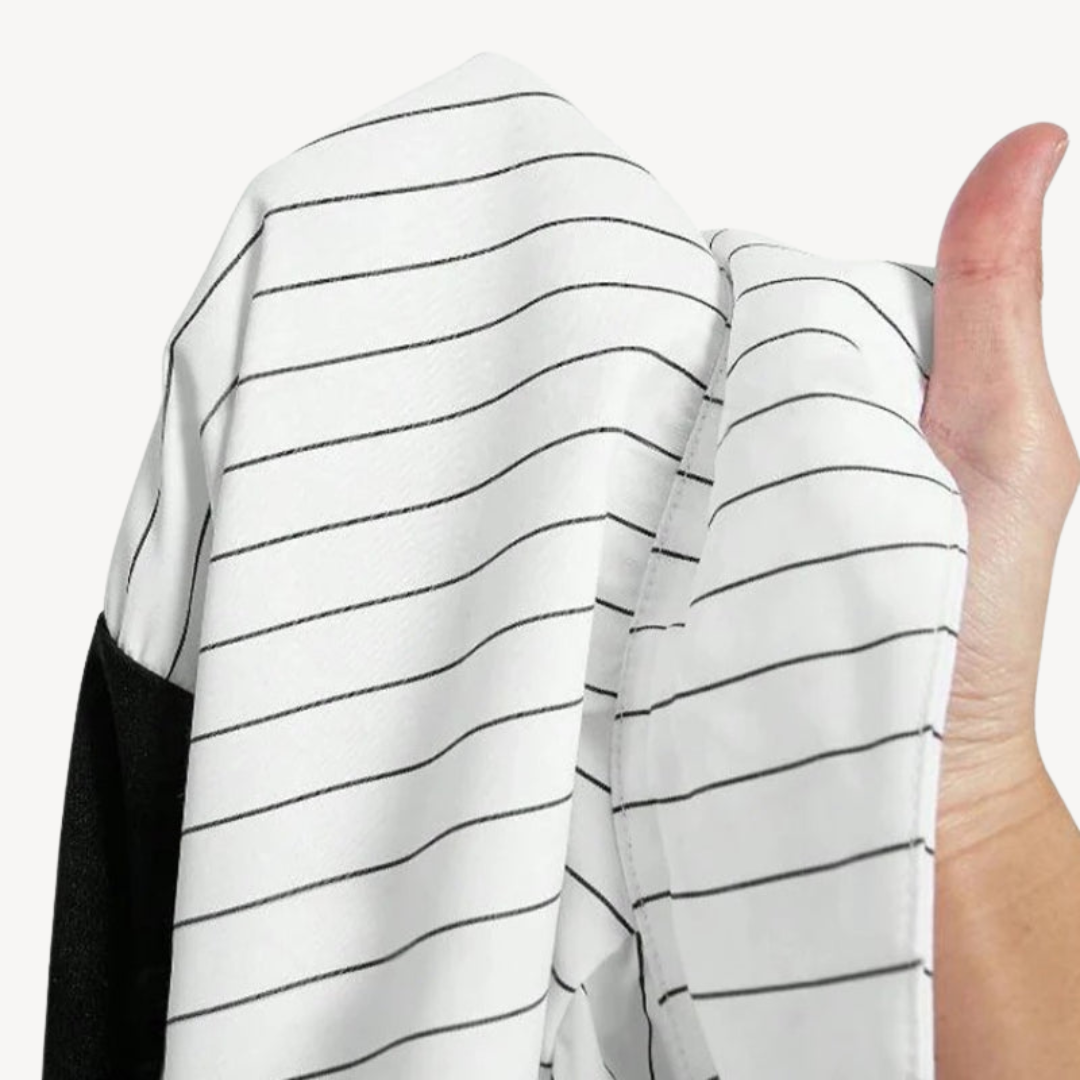 Womens Puff Sleeve Top Striped Casual Fit