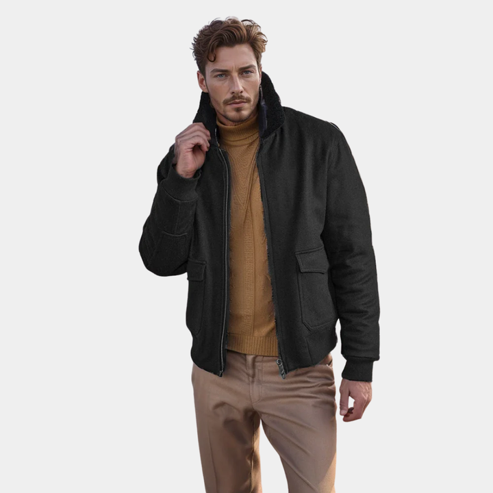 Mens Jacket with Woolen Collar