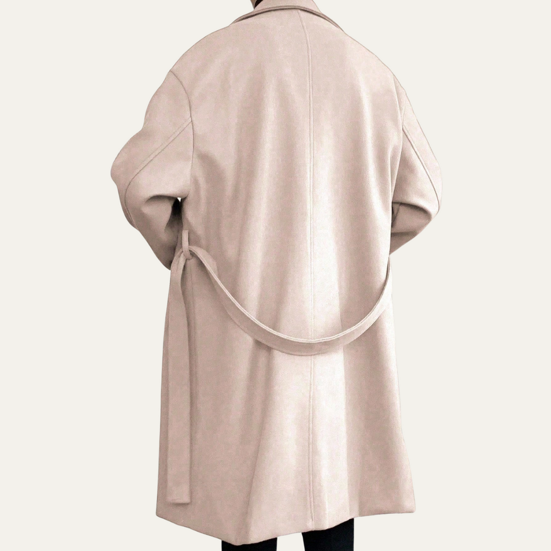 Mens Wool Wrap Coat with Belt Smart Fit