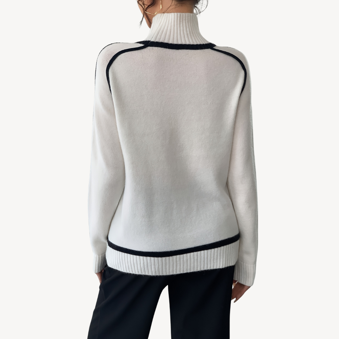 Womens Ribbed Knit Sweater Turtleneck Slim Fit