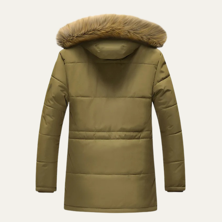 Mens Waterproof Padded Parka Jacket Warm Insulated